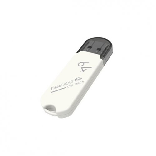 Купити Накопичувач Team C182 64GB USB 2.0 (TC18264GW01) White - ціна в Києві, Львові, Вінниці, Хмельницькому, Франківську, Україні | інтернет-магазин TELEMART.UA фото