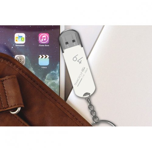 Купити Накопичувач Team C182 64GB USB 2.0 (TC18264GW01) White - ціна в Києві, Львові, Вінниці, Хмельницькому, Франківську, Україні | інтернет-магазин TELEMART.UA фото