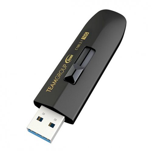 Купить Накопитель Team C186 16GB USB 3.1 (TC186316GB01) Black - цена в Харькове, Киеве, Днепре, Одессе
в интернет-магазине Telemart фото