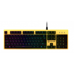 Клавиатура Уценка клавиатура HATOR Rockfall Yellow Edition Outemu Mechanical Switches Blue RU (HTK-601) Yellow (вскрыта упаковка, 193149)