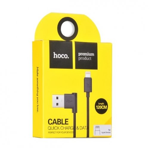 Купить USB Кабель Hoco UPL11 L-Shape USB to Lightning 2.1A 1.2m Data/Charge Black - цена в Харькове, Киеве, Днепре, Одессе
в интернет-магазине Telemart фото