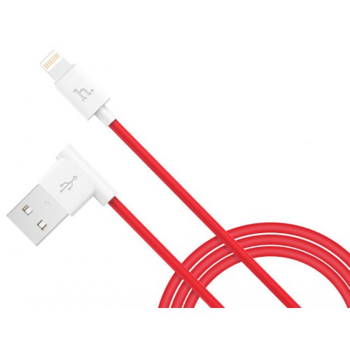 Купить USB Кабель Hoco UPL11 L-Shape USB to Lightning 2.1A 1.2m Data/Charge Red/White - цена в Харькове, Киеве, Днепре, Одессе
в интернет-магазине Telemart фото