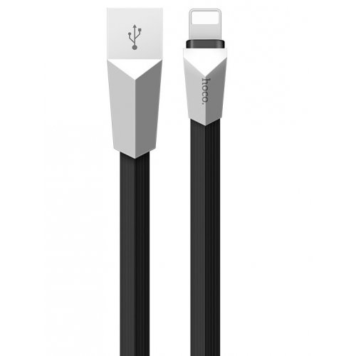 Купить USB Кабель Hoco X4 Zinc Alloy Rhombus USB to Lightning 2.4A 1.2m Charge/Sync Black/Silver - цена в Харькове, Киеве, Днепре, Одессе
в интернет-магазине Telemart фото