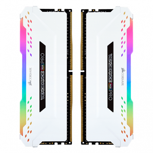 Фото ОЗУ Corsair DDR4 16GB (2x8GB) 3200Mhz Vengeance RGB Pro White (CMW16GX4M2C3200C16W)