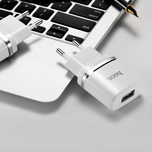 Купить Сетевое зарядное устройство Hoco C11 1A 1 USB White - цена в Харькове, Киеве, Днепре, Одессе
в интернет-магазине Telemart фото