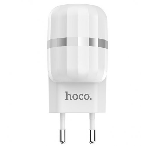 Купить Сетевое зарядное устройство Hoco C41A Wisdom 2.4A 12W 2 USB White - цена в Харькове, Киеве, Днепре, Одессе
в интернет-магазине Telemart фото