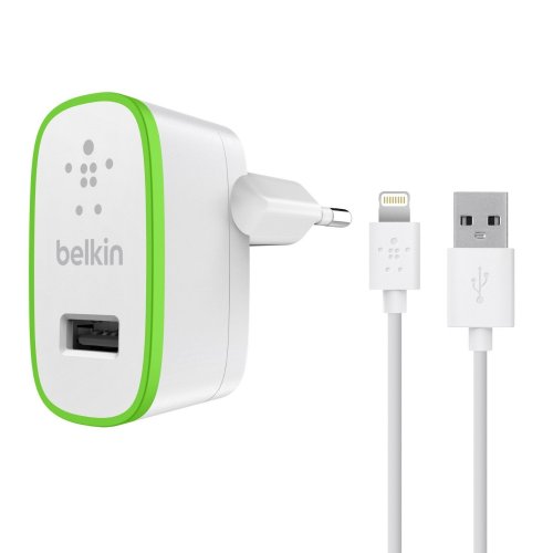Мережевий зарядний пристрій Belkin Home Charger Lightning 2.1A (F8J052) White купити в Україні: Київ, Львів, Хмельницький, Тернопіль, Івано-Франківськ | Низька ціна, відгуки, характеристики від TELEMART фото