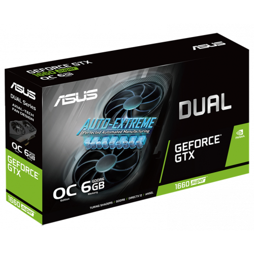 Фото Відеокарта Asus GeForce GTX 1660 SUPER Dual Evo OC 6144MB (DUAL-GTX1660S-O6G-EVO)
