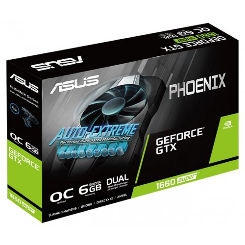 Фото Відеокарта Asus GeForce GTX 1660 SUPER Phoenix OC 6144MB (PH-GTX1660S-O6G)