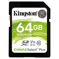 Карта памяти Kingston SDXC Canvas Select Plus 64GB Class 10 UHS-I U1 V10 (SDS2/64GB)
