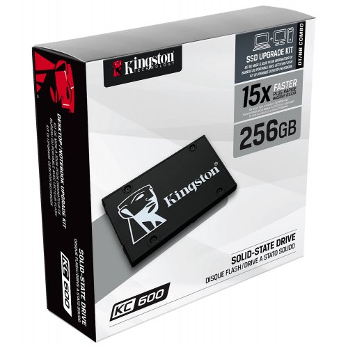 Продать SSD-диск Kingston KC600 3D NAND TLC 256GB 2.5" + Upgrade Kit (SKC600B/256G) по Trade-In интернет-магазине Телемарт - Киев, Днепр, Украина фото
