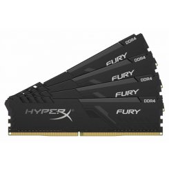 Фото HyperX DDR4 64GB (4x16GB) 2666Mhz Fury Black (HX426C16FB3K4/64)