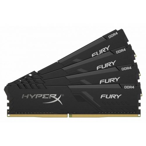 Фото ОЗП HyperX DDR4 64GB (4x16GB) 2666Mhz Fury Black (HX426C16FB3K4/64)