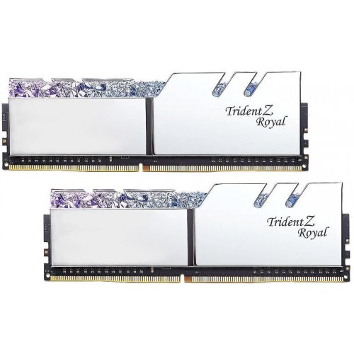 Photo RAM G.Skill DDR4 32GB (2x16GB) 3200Mhz Trident Z Royal Silver (F4-3200C16D-32GTRS)