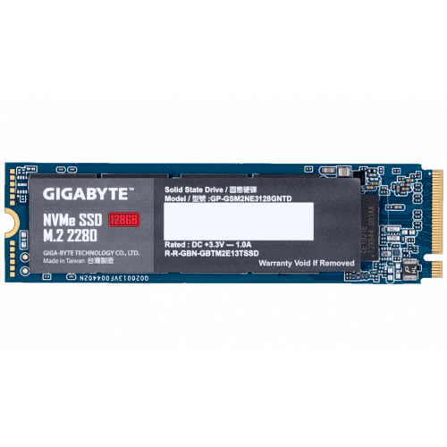 Фото SSD-диск Gigabyte 128GB M.2 (2280 PCI-E) NVMe 1.3 (GP-GSM2NE3128GNTD)