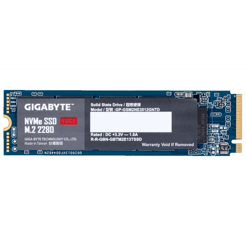 Фото SSD-диск Gigabyte 512GB M.2 (2280 PCI-E) NVMe 1.3 (GP-GSM2NE3512GNTD)