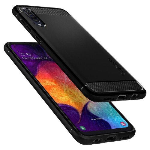 Чохол Spigen для Samsung Galaxy A50 Rugged Armor (611CS26199) Matte Black купити в Україні | Telemart фото