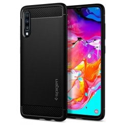 Чохол Spigen для Samsung Galaxy A70 Rugged Armor (620CS26386) Matte Black