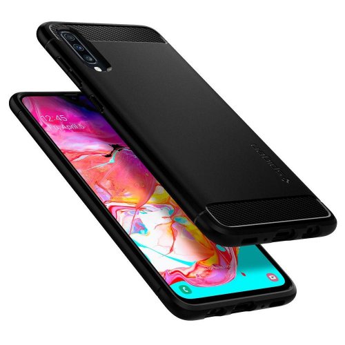 Чохол Spigen для Samsung Galaxy A70 Rugged Armor (620CS26386) Matte Black купити в Україні | Telemart фото