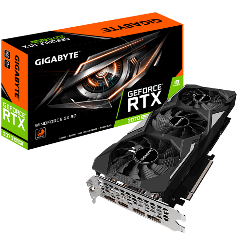 Фото Видеокарта Gigabyte GeForce RTX 2070 SUPER WindForce 3X 8192MB (GV-N207SWF3-8GD)