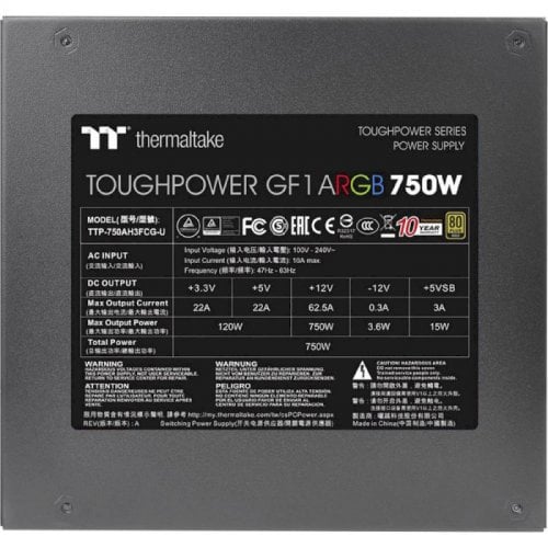 Фото Thermaltake Toughpower GF1 ARGB 750W (PS-TPD-0750F3FAGE-1)
