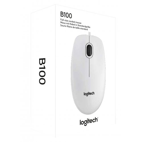 Photo Mouse Logitech B100 Optical USB (910-003360) White