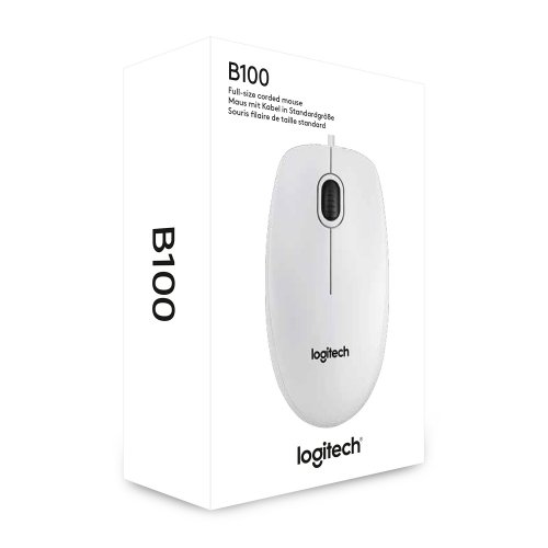 Фото Мышка Logitech B100 Optical USB (910-003360) White