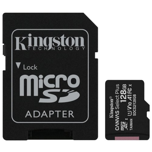 Купить Карта памяти Kingston microSDXC Canvas Select Plus 128GB Class 10 (с адаптером) (SDCS2/128GB) - цена в Харькове, Киеве, Днепре, Одессе
в интернет-магазине Telemart фото