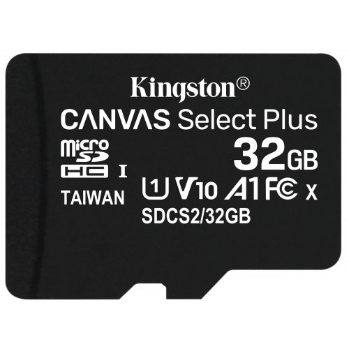 Купить Карта памяти Kingston microSDHC Canvas Select Plus 32GB Class 10 (SDCS2/32GBSP) - цена в Харькове, Киеве, Днепре, Одессе
в интернет-магазине Telemart фото