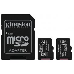 Карта пам'яті Kingston microSDXC Canvas Select Plus 64GB Class 10 2-pack (с адаптером) (SDCS2/64GB-2P1A)