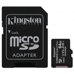 Карта пам'яті Kingston microSDXC Canvas Select Plus 64GB Class 10 (с адаптером) (SDCS2/64GB)