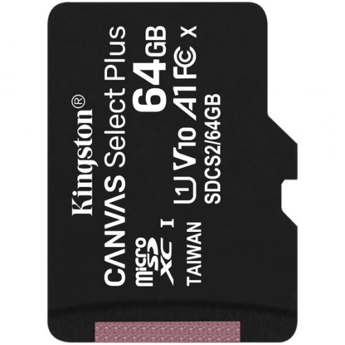 Купити Карта пам'яті Kingston microSDXC Canvas Select Plus 64GB Class 10 (SDCS2/64GBSP) - ціна в Києві, Львові, Вінниці, Хмельницькому, Франківську, Україні | інтернет-магазин TELEMART.UA фото