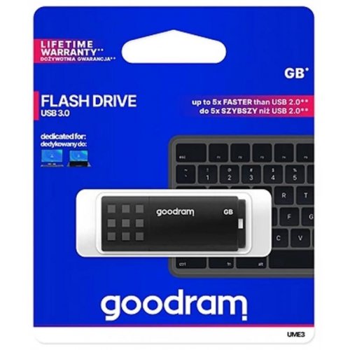 Накопитель GoodRAM UME3 16GB USB 3.0 (UME3-0160K0R11) Black купить в Украине: Киев, Днепр, Харьков, Одесса  | Низкая цена, отзывы, характеристики от TELEMART фото