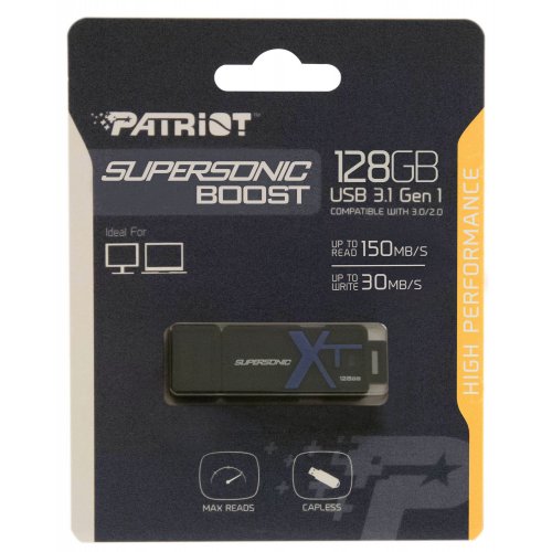 Купить Накопитель Patriot SuperSonic Boost XT 128GB USB 3.1 (PEF128GSBUSB) Black - цена в Харькове, Киеве, Днепре, Одессе
в интернет-магазине Telemart фото