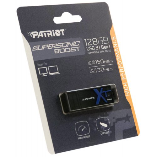 Купить Накопитель Patriot SuperSonic Boost XT 128GB USB 3.1 (PEF128GSBUSB) Black - цена в Харькове, Киеве, Днепре, Одессе
в интернет-магазине Telemart фото