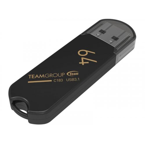 Купить Накопитель Team C183 64GB USB 3.1 (TC183364GB01) Black - цена в Харькове, Киеве, Днепре, Одессе
в интернет-магазине Telemart фото