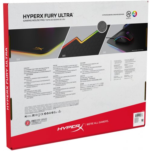 Фото Килимок для миші HyperX FURY M RGB Gaming Mouse Pad (HX-MPFU-M) Black