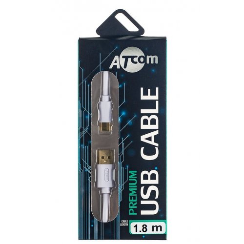 Кабель ATcom USB 2.0 AM-USB Type-C 1.8m (13427) White купить в Украине | Telemart фото