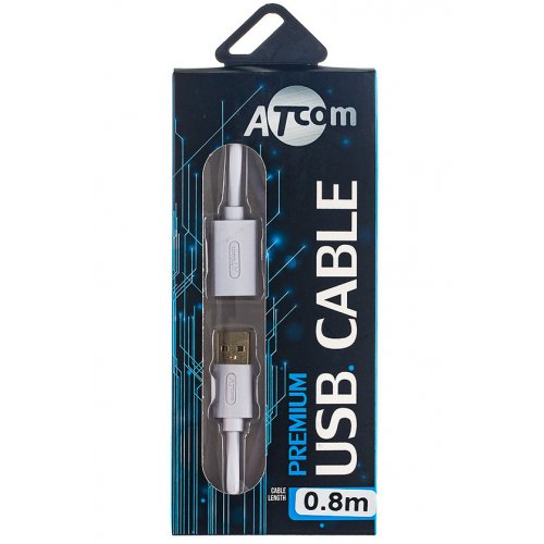 Кабель ATcom USB 2.0 AM-AF 0.8m (13424) White купить в Украине | Telemart фото