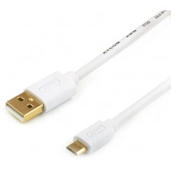 Кабель ATcom USB 2.0 AM-microUSB 1.8m (16122) White