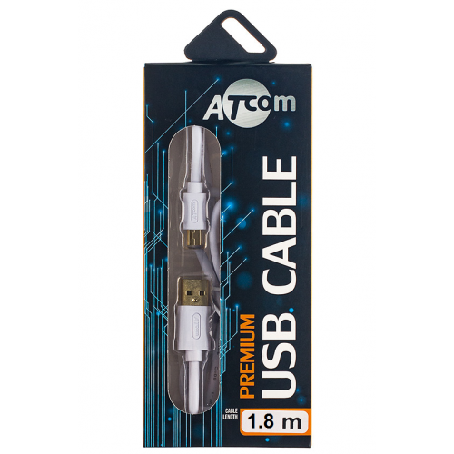 Кабель ATcom USB 2.0 AM-miniUSB 1.8m (16120) White купить в Украине | Telemart фото