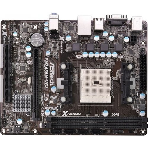 Продать Материнская плата AsRock FM2A55M-VG3+ (FM2+, AMD A55) по Trade-In интернет-магазине Телемарт - Киев, Днепр, Украина фото