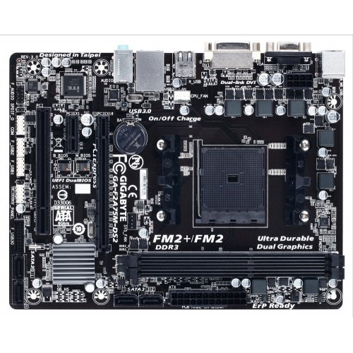 Продати Материнська плата Gigabyte GA-F2A75M-DS2 REV 3.0 (FM2+, AMD A75) за Trade-In у інтернет-магазині Телемарт - Київ, Дніпро, Україна фото