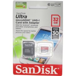 Карта пам'яті SanDisk microSDHC 32GB Class 10 Ultra UHS-I 30MB/s Android (с адаптером) (SDSDQUA-032G-U46A)