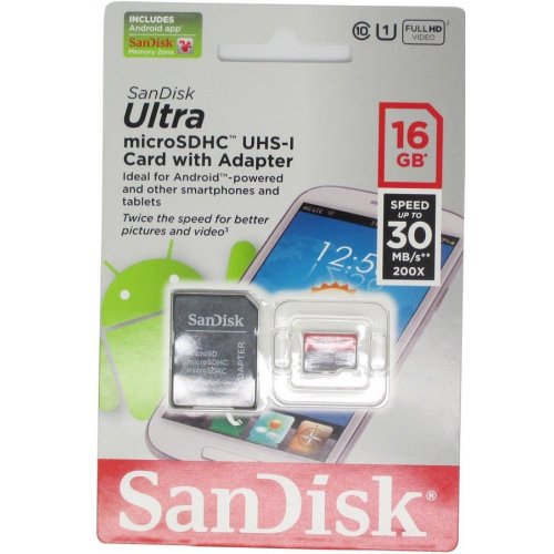 Карта пам'яті SanDisk microSDXC 64GB Class 10 UHS-I Ultra 30MB/s Android (с адаптером) (SDSDQUA-064G-U46A) купити в Україні | Telemart фото