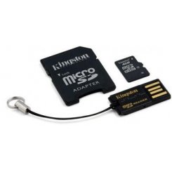 Карта пам'яті Kingston microSDHC 4GB Class 4 (с адаптером и кардридером) (MBLY4G2/4GB)