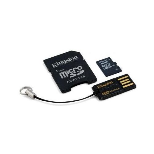 Купити Карта пам'яті Kingston microSDHC 16GB Class 4 (с адаптером и кардридером) (MBLY4G2/16GB) - ціна в Києві, Львові, Вінниці, Хмельницькому, Франківську, Україні | інтернет-магазин TELEMART.UA фото