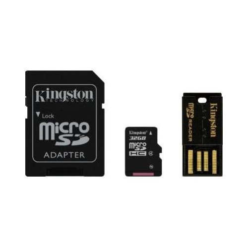 Купити Карта пам'яті Kingston microSDHC 32GB Class 4 (с адаптером и кардридером) (MBLY4G2/32GB) - ціна в Києві, Львові, Вінниці, Хмельницькому, Франківську, Україні | інтернет-магазин TELEMART.UA фото