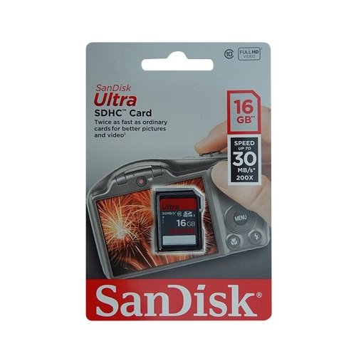 Карта памяти SanDisk SDHC 16GB Class 10 Ultra 30MB/s (SDSDU-016G-U46) купить в Украине: Киев, Днепр, Харьков, Одесса  | Низкая цена, отзывы, характеристики от TELEMART фото