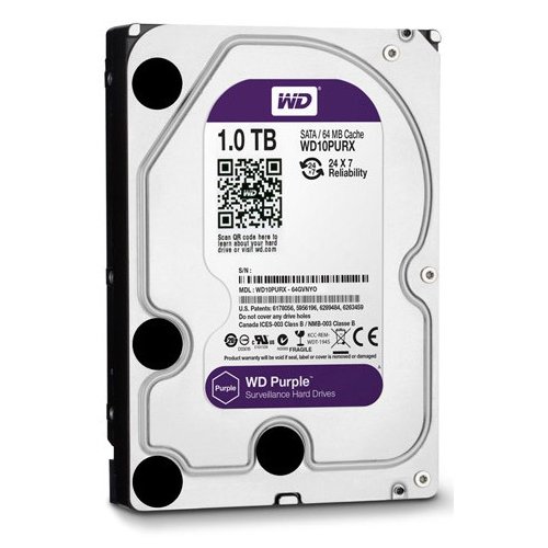 Продать Жесткий диск Western Digital Purple 1TB 64MB 3.5" (WD10PURX) по Trade-In интернет-магазине Телемарт - Киев, Днепр, Украина фото